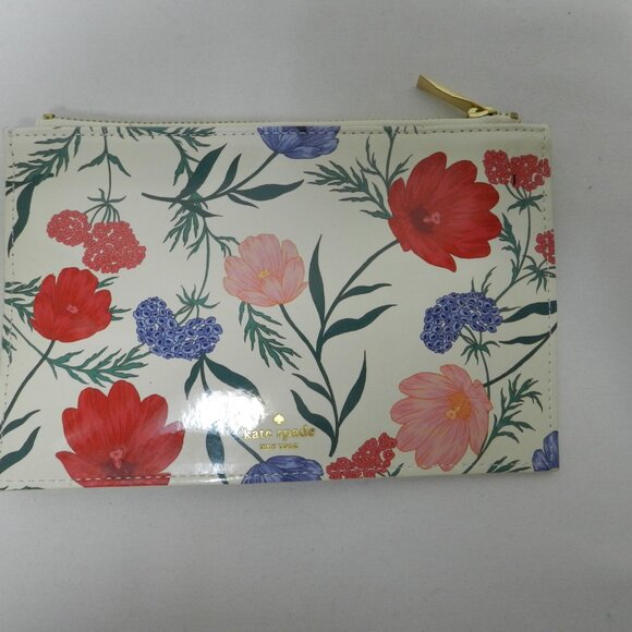 Kate Spade New York Blossom coated canvas pouch make-up bag pencil case floral - Picture 2 of 12